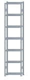 Fachbodenregal Stecksystem, Grundregal, beidseitig nutzbar, H3500xB750xT300, 7 Fachböden, Fachlast 250kg, sendzimirverzinkt