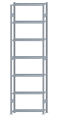Fachbodenregal Stecksystem, Grundregal, beidseitig nutzbar, H3500xB1000xT300, 7 Fachböden, Fachlast 150kg, sendzimirverzinkt