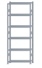 Fachbodenregal Stecksystem, Grundregal, beidseitig nutzbar, H2750xB1000xT300, 6 Fachböden, Fachlast 250kg, sendzimirverzinkt