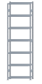 Fachbodenregal Stecksystem, Grundregal, beidseitig nutzbar, H3500xB1000xT300, 7 Fachböden, Fachlast 250kg, sendzimirverzinkt