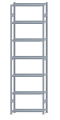 Fachbodenregal Stecksystem, Grundregal, beidseitig nutzbar, H3500xB1000xT300, 7 Fachböden, Fachlast 330kg, sendzimirverzinkt