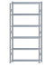 Fachbodenregal Stecksystem, Grundregal, beidseitig nutzbar, H2750xB1300xT300, 6 Fachböden, Fachlast 85kg, sendzimirverzinkt
