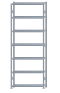 Fachbodenregal Stecksystem, Grundregal, beidseitig nutzbar, H3500xB1300xT300, 7 Fachböden, Fachlast 250kg, sendzimirverzinkt