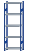 Fachbodenregal Stecksystem, Grundregal, beidseitig nutzbar, H2300xB750xT300, 5 Fachböden, Fachlast 250kg, RAL 5010 enzianblau / verzinkt