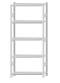 Fachbodenregal Stecksystem, Grundregal, beidseitig nutzbar, H2300xB1000xT300, 5 Fachböden, Fachlast 330kg, RAL 7035 lichtgrau