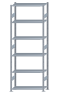 Fachbodenregal Stecksystem, Grundregal, beidseitig nutzbar, H2750xB1000xT400, 6 Fachböden, Fachlast 85kg, sendzimirverzinkt