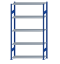 Fachbodenregal Stecksystem, Grundregal, beidseitig nutzbar, H2300xB1300xT400, 5 Fachböden, Fachlast 150kg, RAL 5010 enzianblau / verzinkt