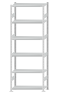 Fachbodenregal Stecksystem, Grundregal, beidseitig nutzbar, H2750xB1000xT400, 6 Fachböden, Fachlast 330kg, RAL 7035 lichtgrau