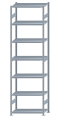 Fachbodenregal Stecksystem, Grundregal, beidseitig nutzbar, H3500xB1000xT500, 7 Fachböden, Fachlast 250kg, sendzimirverzinkt