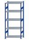Fachbodenregal Stecksystem, Grundregal, beidseitig nutzbar, H2300xB1000xT500, 5 Fachböden, Fachlast 330kg, RAL 5010 enzianblau / verzinkt