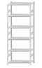 Fachbodenregal Stecksystem, Grundregal, beidseitig nutzbar, H2750xB1000xT500, 6 Fachböden, Fachlast 250kg, RAL 7035 lichtgrau