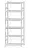Fachbodenregal Stecksystem, Grundregal, beidseitig nutzbar, H2750xB1000xT500, 6 Fachböden, Fachlast 330kg, RAL 7035 lichtgrau