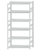Fachbodenregal Stecksystem, Grundregal, beidseitig nutzbar, H2750xB1300xT600, 6 Fachböden, Fachlast 250kg, RAL 7035 lichtgrau