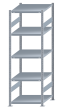 Fachbodenregal Stecksystem, Grundregal, beidseitig nutzbar, H2300xB750xT800, 5 Fachböden, Fachlast 250kg, sendzimirverzinkt