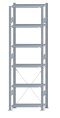 Fachbodenregal Stecksystem, Grundregal, einseitig nutzbar, H2500xB750xT350, 6 Fachböden, Fachlast 85kg, sendzimirverzinkt