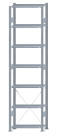 Fachbodenregal Stecksystem, Grundregal, einseitig nutzbar, H3000xB750xT350, 7 Fachböden, Fachlast 85kg, sendzimirverzinkt