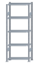 Fachbodenregal Stecksystem, Grundregal, beidseitig nutzbar, H2000xB750xT350, 5 Fachböden, Fachlast 85kg, sendzimirverzinkt