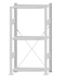 Fachbodenregal Stecksystem, Grundregal, einseitig nutzbar, H1500xB750xT300 mm, 3 Fachböden, Fachlast 85 kg, RAL 7035 lichtgrau