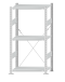 Fachbodenregal Stecksystem, Grundregal, einseitig nutzbar, H1500xB750xT400 mm, 3 Fachböden, Fachlast 150 kg, RAL 7035 lichtgrau