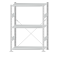 Fachbodenregal Stecksystem, Grundregal, einseitig nutzbar, H1500xB1000xT400 mm, 3 Fachböden, Fachlast 150 kg, RAL 7035 lichtgrau