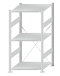 Fachbodenregal Stecksystem, Grundregal, einseitig nutzbar, H1500xB750xT800 mm, 3 Fachböden, Fachlast 150 kg, RAL 7035 lichtgrau