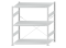 Fachbodenregal Stecksystem, Grundregal, einseitig nutzbar, H1500xB1300xT800 mm, 3 Fachböden, Fachlast 150 kg, RAL 7035 lichtgrau