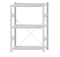 Fachbodenregal Stecksystem, Grundregal, einseitig nutzbar, H1500xB1000xT400 mm, 3 Fachböden, Fachlast 250 kg, RAL 7035 lichtgrau
