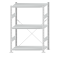 Fachbodenregal Stecksystem, Grundregal, einseitig nutzbar, H1500xB1000xT500 mm, 3 Fachböden, Fachlast 250 kg, RAL 7035 lichtgrau