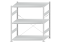 Fachbodenregal Stecksystem, Grundregal, einseitig nutzbar, H1500xB1300xT800 mm, 3 Fachböden, Fachlast 250 kg, RAL 7035 lichtgrau