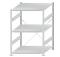 Fachbodenregal Stecksystem, Grundregal, einseitig nutzbar, H1500xB1000xT1000 mm, 3 Fachböden, Fachlast 250 kg, RAL 7035 lichtgrau