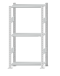 Fachbodenregal Stecksystem, Grundregal, beidseitig nutzbar, H1500xB750xT300 mm, 3 Fachböden, Fachlast 150 kg, RAL 7035 lichtgrau