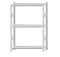 Fachbodenregal Stecksystem, Grundregal, beidseitig nutzbar, H1500xB1000xT300 mm, 3 Fachböden, Fachlast 250 kg, RAL 7035 lichtgrau