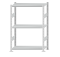 Fachbodenregal Stecksystem, Grundregal, beidseitig nutzbar, H1500xB1000xT400 mm, 3 Fachböden, Fachlast 250 kg, RAL 7035 lichtgrau