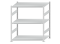 Fachbodenregal Stecksystem, Grundregal, beidseitig nutzbar, H1500xB1300xT800 mm, 3 Fachböden, Fachlast 250 kg, RAL 7035 lichtgrau