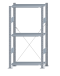 Fachbodenregal Stecksystem, Grundregal, einseitig nutzbar, H1500xB750xT300 mm, 3 Fachböden, Fachlast 85 kg, sendzimirverzinkt