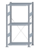 Fachbodenregal Stecksystem, Grundregal, einseitig nutzbar, H1500xB750xT400 mm, 3 Fachböden, Fachlast 150 kg, sendzimirverzinkt