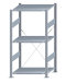 Fachbodenregal Stecksystem, Grundregal, einseitig nutzbar, H1500xB750xT600 mm, 3 Fachböden, Fachlast 150 kg, sendzimirverzinkt