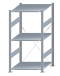 Fachbodenregal Stecksystem, Grundregal, einseitig nutzbar, H1500xB750xT800 mm, 3 Fachböden, Fachlast 150 kg, sendzimirverzinkt