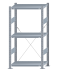Fachbodenregal Stecksystem, Grundregal, einseitig nutzbar, H1500xB750xT400 mm, 3 Fachböden, Fachlast 250 kg, sendzimirverzinkt