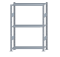 Fachbodenregal Stecksystem, Grundregal, beidseitig nutzbar, H1500xB1000xT300 mm, 3 Fachböden, Fachlast 85 kg, sendzimirverzinkt