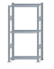 Fachbodenregal Stecksystem, Grundregal, beidseitig nutzbar, H1500xB750xT300 mm, 3 Fachböden, Fachlast 150 kg, sendzimirverzinkt
