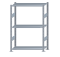 Fachbodenregal Stecksystem, Grundregal, beidseitig nutzbar, H1500xB1000xT400 mm, 3 Fachböden, Fachlast 150 kg, sendzimirverzinkt