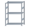Fachbodenregal Stecksystem, Grundregal, beidseitig nutzbar, H1500xB1000xT500 mm, 3 Fachböden, Fachlast 150 kg, sendzimirverzinkt