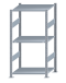 Fachbodenregal Stecksystem, Grundregal, beidseitig nutzbar, H1500xB750xT600 mm, 3 Fachböden, Fachlast 150 kg, sendzimirverzinkt