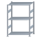 Fachbodenregal Stecksystem, Grundregal, beidseitig nutzbar, H1500xB1000xT600 mm, 3 Fachböden, Fachlast 150 kg, sendzimirverzinkt