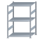 Fachbodenregal Stecksystem, Grundregal, beidseitig nutzbar, H1500xB1000xT800 mm, 3 Fachböden, Fachlast 150 kg, sendzimirverzinkt