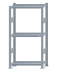 Fachbodenregal Stecksystem, Grundregal, beidseitig nutzbar, H1500xB750xT300 mm, 3 Fachböden, Fachlast 250 kg, sendzimirverzinkt
