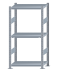Fachbodenregal Stecksystem, Grundregal, beidseitig nutzbar, H1500xB750xT400 mm, 3 Fachböden, Fachlast 250 kg, sendzimirverzinkt