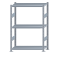 Fachbodenregal Stecksystem, Grundregal, beidseitig nutzbar, H1500xB1000xT400 mm, 3 Fachböden, Fachlast 250 kg, sendzimirverzinkt