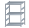 Fachbodenregal Stecksystem, Grundregal, beidseitig nutzbar, H1500xB1000xT800 mm, 3 Fachböden, Fachlast 250 kg, sendzimirverzinkt